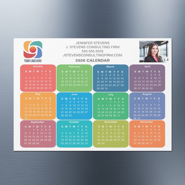 Custom Company Logo 2026 Business Calendar Magnet (Creator Uploaded)