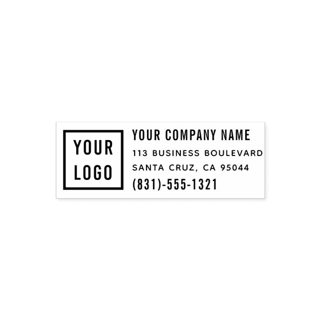 Custom Company Logo, Address & Contact Details Self-inking Stamp (Design)