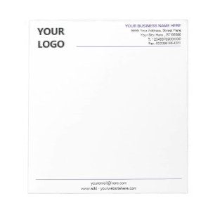 Custom Company Logo Address Info Business Notepad
