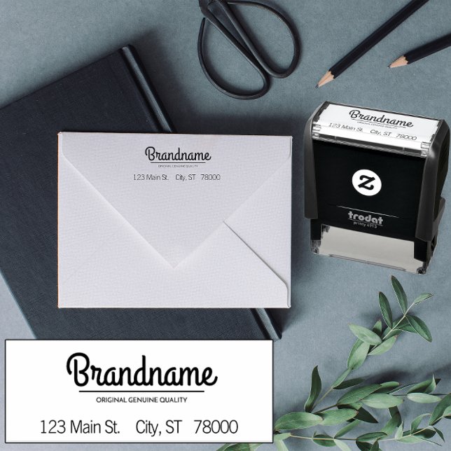 Custom Company Logo Address Self-inking Stamp (Custom Business Logo Return Address Stamp)