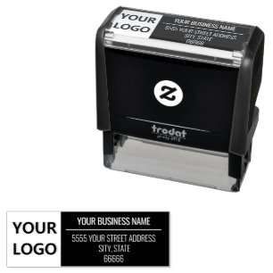 Custom Company Logo Address Self-inking Stamp