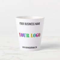 Custom Company Logo an Text Latte Mug Template