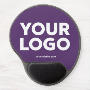 Custom Company Logo and Business Website on Purple Gel Mouse Pad