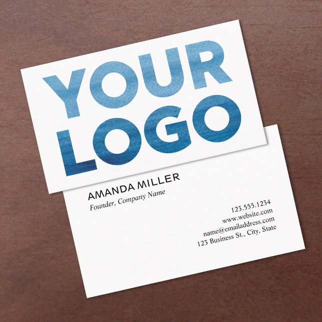 Custom Company Logo and Contact Info Business Card (Custom Company Logo and Contact Info Business Card, in situ)