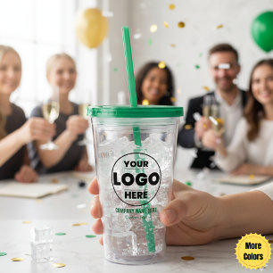Custom Company Logo and Personalised Business Name Acrylic Tumbler