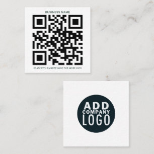 Custom Company Logo and QR Code Square Business Card