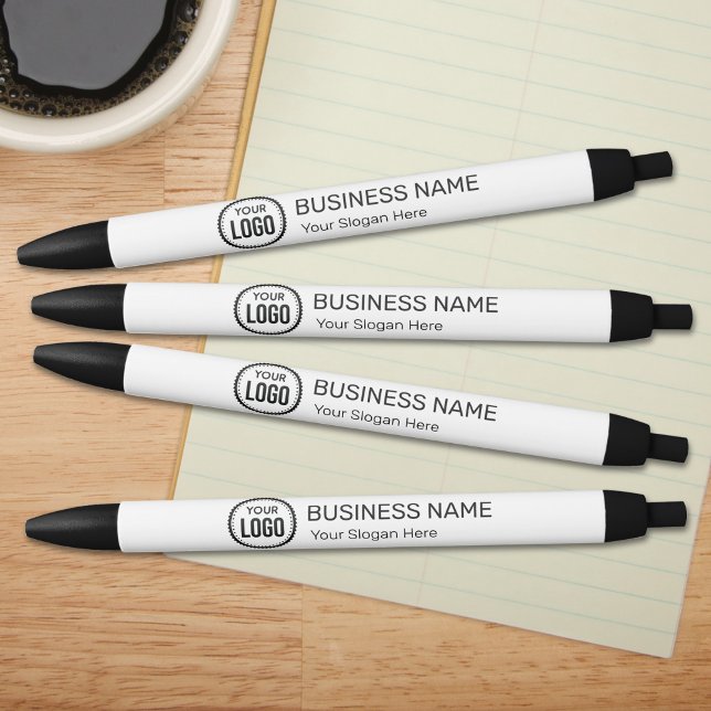 Custom Company Logo And Slogan With Promotional Black Ink Pen (Creator Uploaded)
