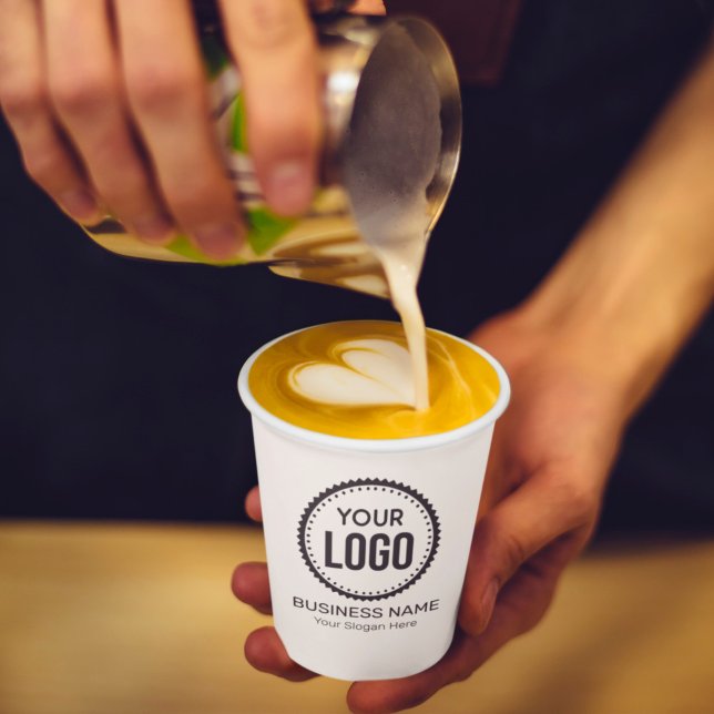 Custom Company Logo And Slogan With Promotional Paper Cups (Creator Uploaded)