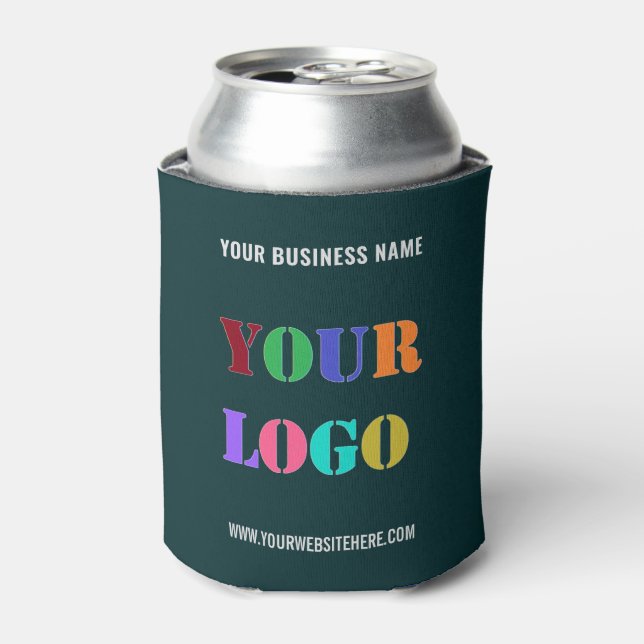 Custom Company Logo and Text Business Can Cooler (Can Front)