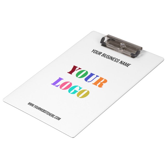 Custom Company Logo and Text Business Clipboard (Angled)