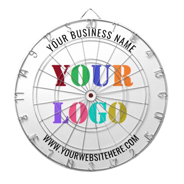 Custom Company Logo and Text Business Dart Board (Front)