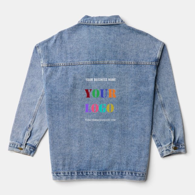 Custom Company Logo and Text Business Denim Jacket (Back)