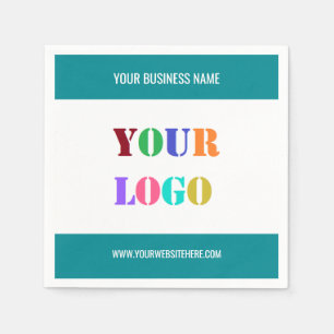 Custom Company Logo and Text Business Napkins
