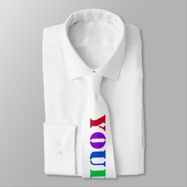 Custom Company Logo and Text Business Neck Tie (Tied)