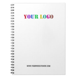 Custom Company Logo and Text Business Notebook