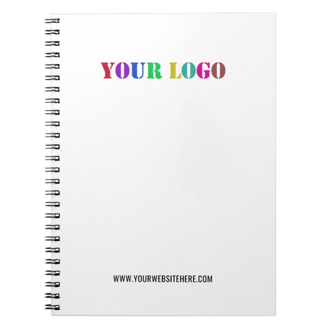 Custom Company Logo and Text Business Notebook (Front)