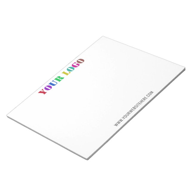 Custom Company Logo and Text Business Notepad (Angled)