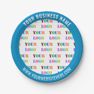 Custom Company Logo and Text Business Paper Plates