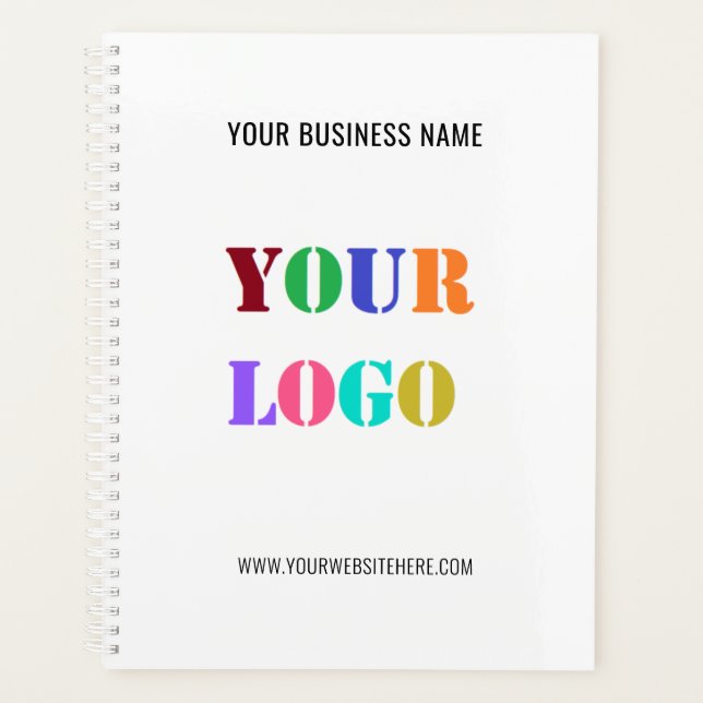 Custom Company Logo and Text Business Planner (Front)