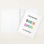 Custom Company Logo and Text Business Planner<br><div class="desc">Custom Logo Name Website Promotional Personalised Company Office Promotion Business or Personal Customisable Colours and Text Modern Gift - Add Your Logo - Image - Photo / Name - Company / Website or E-mail or Phone - Contact Information / Address - Resize and Move or Remove / Add Elements -...</div>