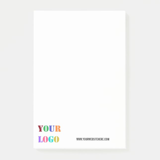 Custom Company Logo and Text Business Post-it Notes (Front)