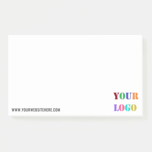 Custom Company Logo and Text Business Sticky Notes (Front)