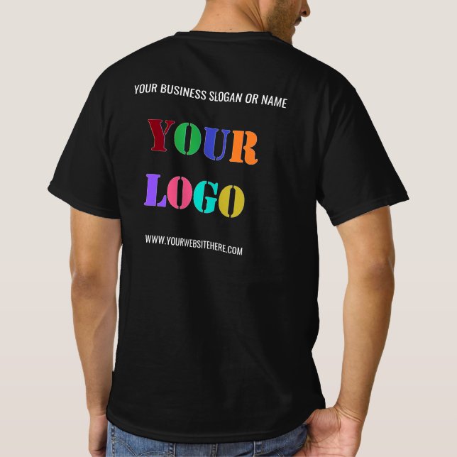 Custom Company Logo and Text Business T-Shirt Gift (Back)