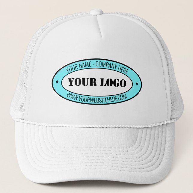 Custom Company Logo and Text Business Trucker Hat (Front)