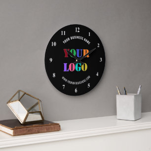Custom Company Logo and Text Business Wall Clock