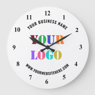 Custom Company Logo and Text Business Wall Clock