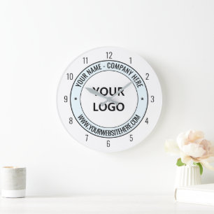Custom Company Logo and Text Clock - Choose Colour