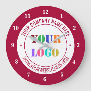 Custom Company Logo and Text Clock - Choose Colour