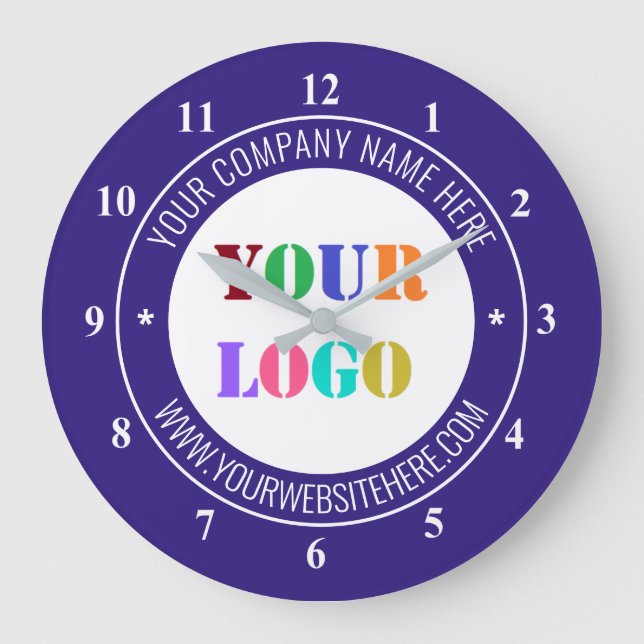 Custom Company Logo and Text Clock Choose Colours (Front)