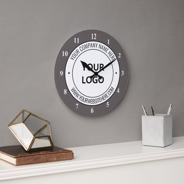 Custom Company Logo and Text Clock Template (Office)