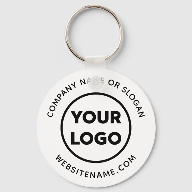 Custom Company Logo and Text Corporate Swag Key Ring (Front)