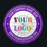 Custom Company Logo and Text Dart Board Gift<br><div class="desc">Custom Colours and Fonts - Design Your Own Dartboards with Simple Personalised Your Company Logo and Name Website or Custom Text Professional Design Promotional Business Dart Board / Gift - Add Your Logo - Image or Photo - QR Code / Name - Company / Website or Phone , E-mail /...</div>