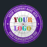 Custom Company Logo and Text Dart Board Gift<br><div class="desc">Custom Colours and Fonts - Design Your Own Dartboards with Simple Personalised Your Company Logo and Name Website or Custom Text Professional Design Promotional Business Dart Board / Gift - Add Your Logo - Image or Photo - QR Code / Name - Company / Website or Phone , E-mail /...</div>