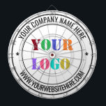 Custom Company Logo and Text Dart Board Gift<br><div class="desc">Custom Colours and Fonts - Dartboards with Simple Personalised Your Company Logo and Name Website or Custom Text Professional Design Promotional Business Dart Board / Gift - Add Your Logo - Image or Photo - QR Code / Name - Company / Website or Phone , E-mail / more - Resize...</div>