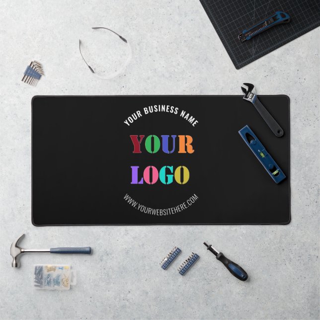 Custom Company Logo and Text Desk Mat Choose Colou (Workstation)