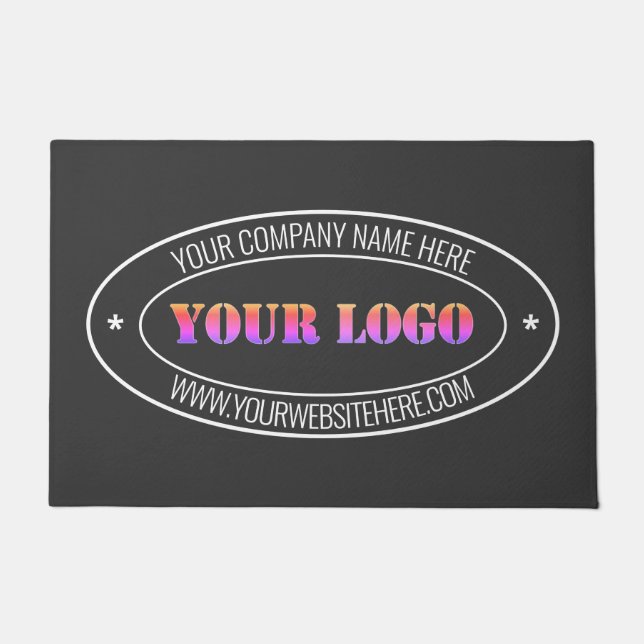 Custom Company Logo and Text Doormat Template (Front)
