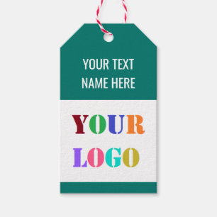 Custom Company Logo and Text Gift Tags Your Colour