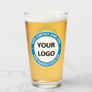 Custom Company Logo and Text Glass - Choose Colour