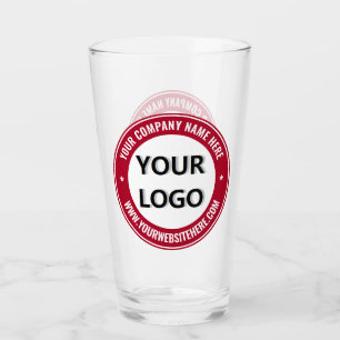 Custom Company Logo and Text Glass - Choose Colour