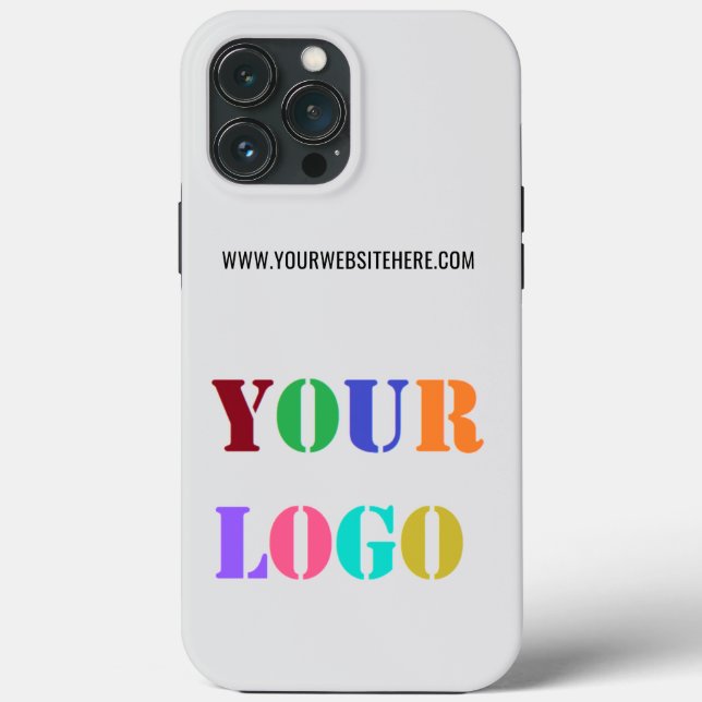 Custom Company Logo and Text iPhone Case Template (Back)