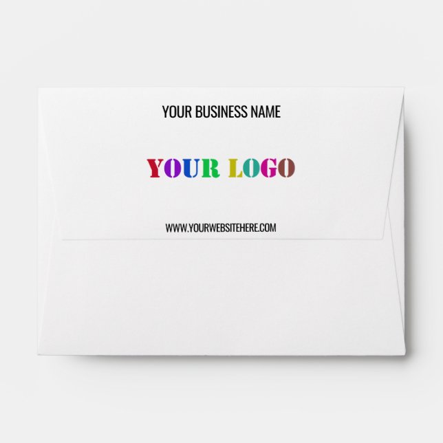 Custom Company Logo and Text Personalised Envelope (Back (Top Flap))