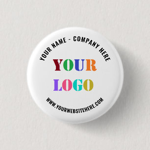 Custom Company Logo and Text Promotional Button