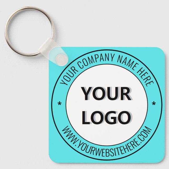 Custom Company Logo and Text Promotional Keychain (Front)