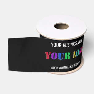 Custom Company Logo and Text Ribbon - Choose Colou Grosgrain Ribbon
