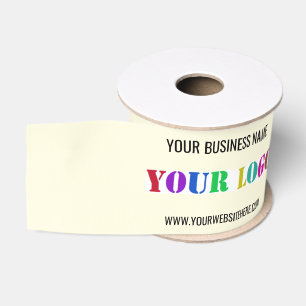 Custom Company Logo and Text Ribbon Your Colours Grosgrain Ribbon