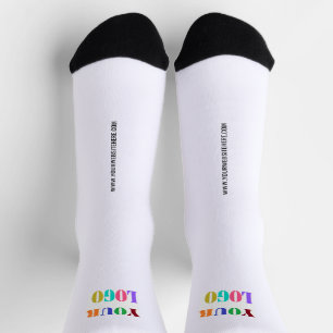 Custom Company Logo and Text Socks Example